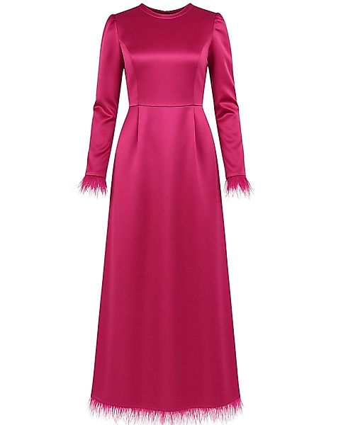 fashionshowcase Satinkleid Damen Abendkleid schlicht Abiye günstig online kaufen