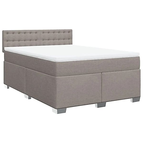 vidaXL Boxspringbett mit Matratze Taupe 160x200 cm Stoff 3288257 günstig online kaufen