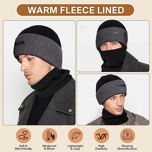 Coonoor Mütze & Schal Wintermütze-Schal Set,Schlauchschal günstig online kaufen