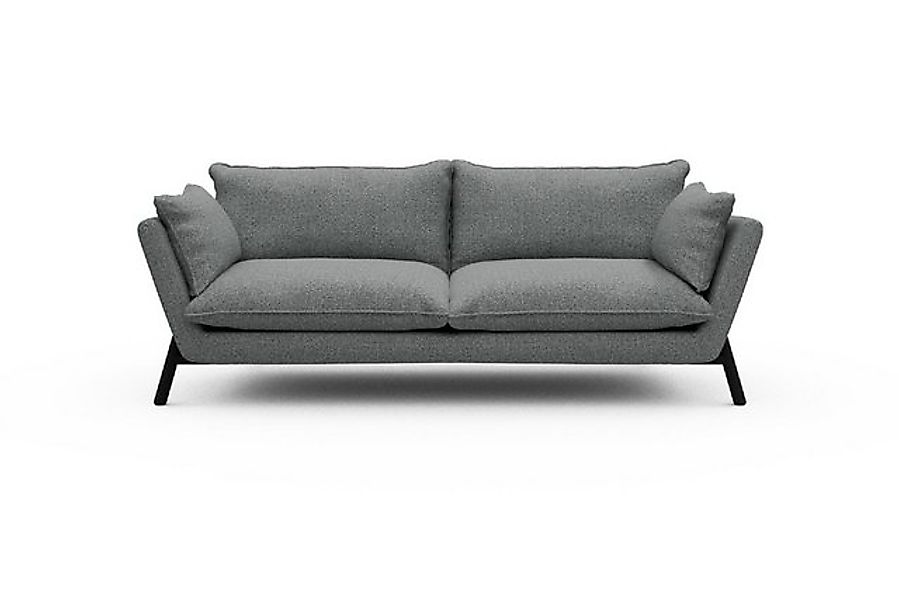 moebelfaktor Sofa Emil PREMIUM 3-Sitzer Beinfarbe Eiche Schwarz, schräg ges günstig online kaufen