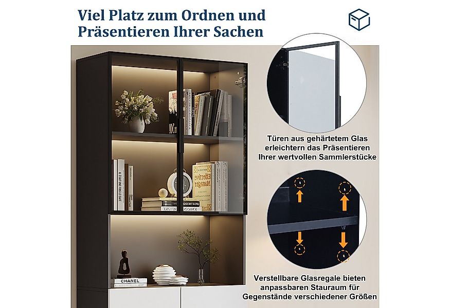 REDOM Vitrine Wohnzimmer Schrank Schaukasten (Bücherregal für Sammlerstücke günstig online kaufen