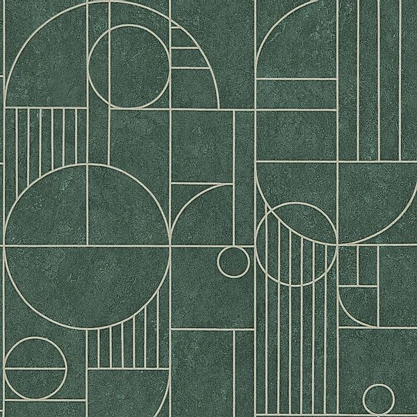 PROFHOME 386993-GU Grafik Tapete Metallische Akzente Grün Gold Opal-Grün 0, günstig online kaufen