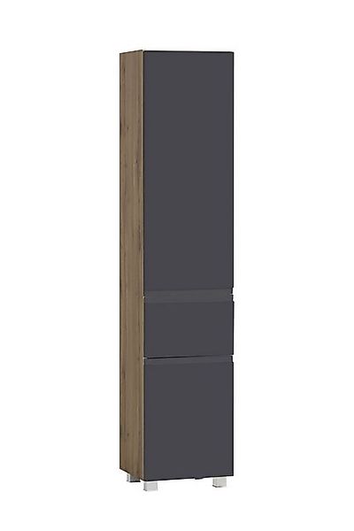 HELD MÖBEL Seitenschrank in grau / Wotaneiche, MDF - 40x180x35cm (BxHxT) günstig online kaufen