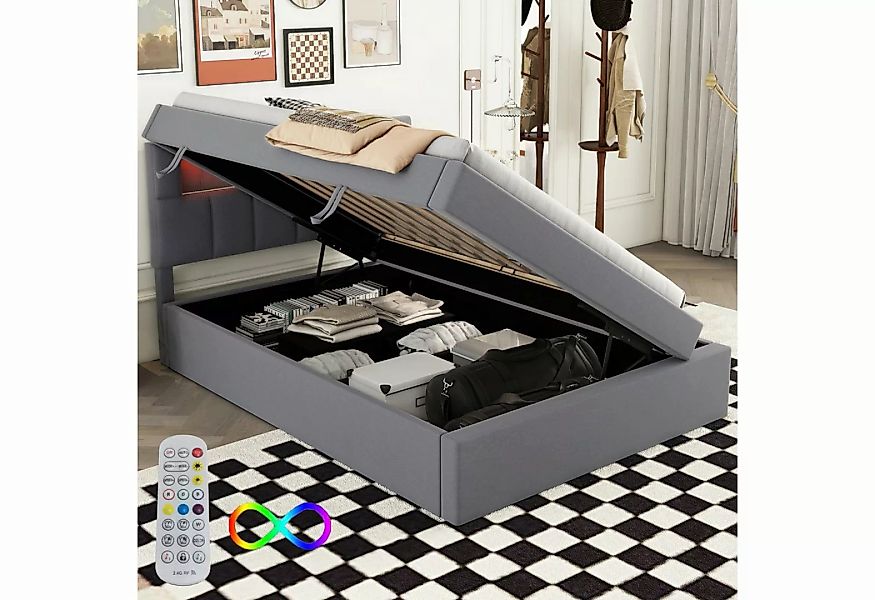 MODFU Polsterbett Flachbett (Ambientelicht über dem Bett, einseitig zu öffn günstig online kaufen