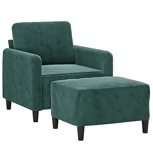 vidaXL Sofa Sessel mit Hocker Dunkelgrün 60 cm Samt günstig online kaufen