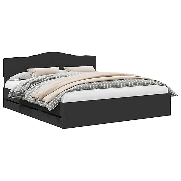 vidaXL Bettrahmen mit Schubladen Schwarz 200 x 200 cm Ingenieurs Holz 34129 günstig online kaufen