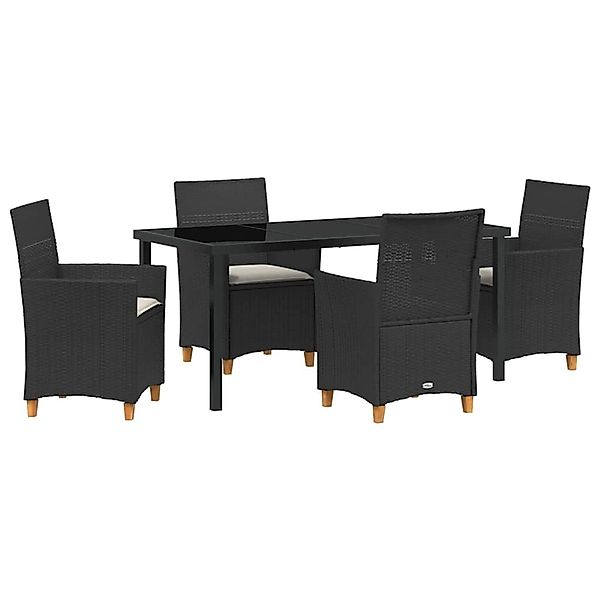 vidaXL Garten Essgruppe 5-Tlg Schwarz Poly Rattan 3381068 günstig online kaufen
