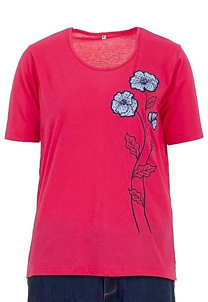 zeitlos T-Shirt zeitlos T-Shirt Damen Kurzarm Rundhals Blumenstickerei günstig online kaufen