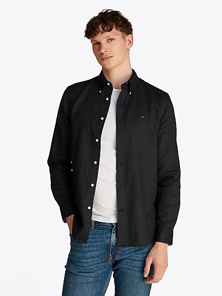 Tommy Hilfiger Langarmhemd LINEN BLEND SOLID günstig online kaufen