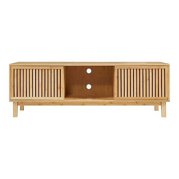 en.casa TV-Schrank »Ypäjä« 3 Ablagefächern 2 Schiebetüren 150x42x50 cm Bamb günstig online kaufen