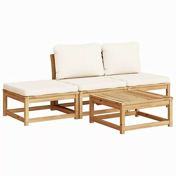 vidaXL Sofaelement 4-tlg. Garten-Lounge-Set mit Kissen Massivholz (1 St) günstig online kaufen