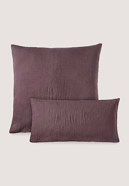 hessnatur Musselin Kissenbezug aus Bio-Baumwolle - lila - Größe 80x80 cm günstig online kaufen