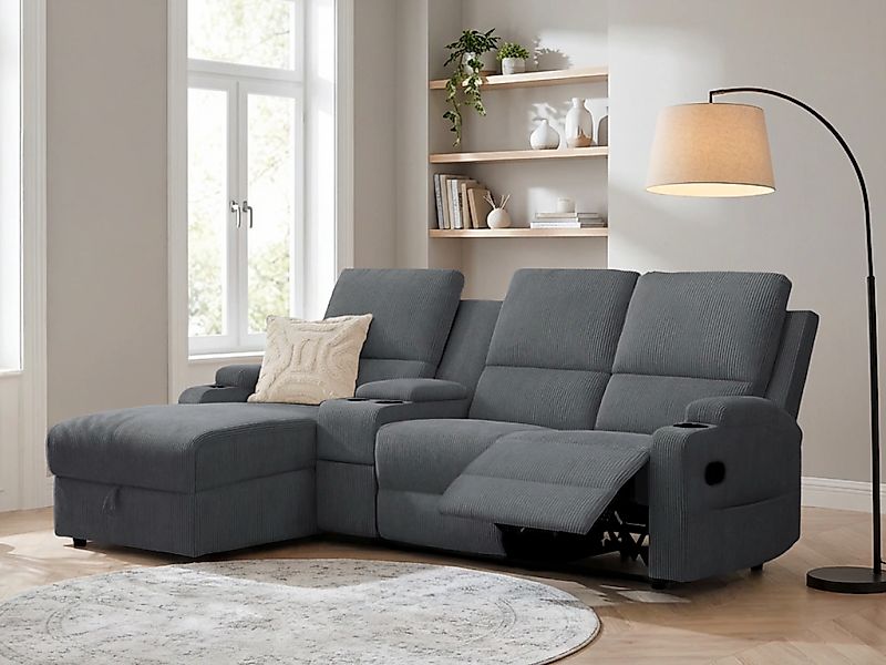 OTTO home Ecksofa "NAPORI Multimediasofa, 3er Kinosessel XXL, L-Form, Cord" günstig online kaufen