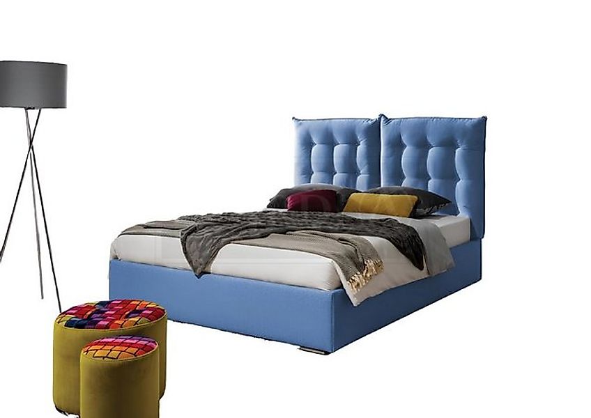 JVmoebel Bett Blaues Polster Bett Moderne Bettgestelle Möbel Luxus Hotel Be günstig online kaufen