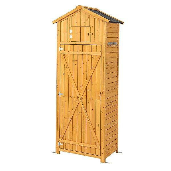 COSTWAY Garten-Geräteschrank, mit abschließbaren Türen, klappbarem günstig online kaufen