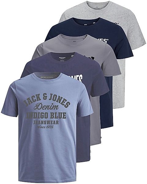 Jack & Jones Print-Shirt (Spar Set, 5er-Pack) T-Shirts mit Aufdruck aus Bau günstig online kaufen