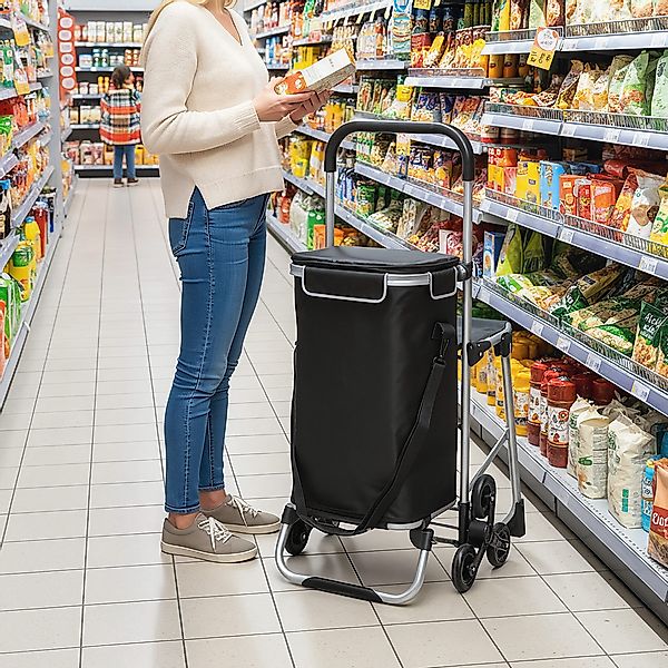 HOMCOM Einkaufstrolley mit 40L Kapazität, klappbar günstig online kaufen
