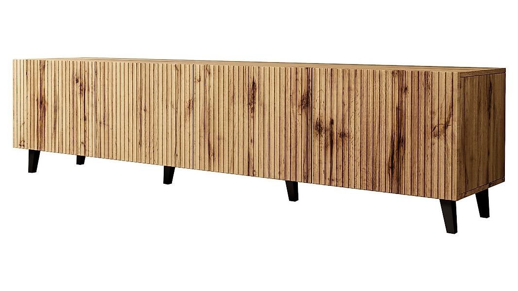 MIRJAN24 TV-Schrank Vamos 200 (mit 4 Türen) schwarze Beine, Fronten gefräst günstig online kaufen