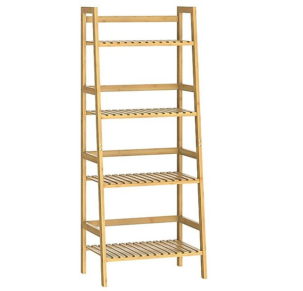 Casaria Standregal, Bambus 4 Ebenen 123x48x32cm Massiv 40kg Belastbarkeit N günstig online kaufen