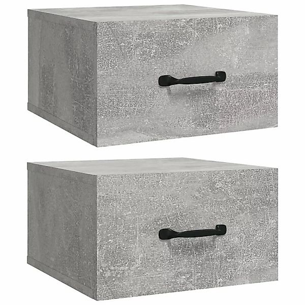 vidaXL Wand-Nachttische 2 Stk Betongrau 35x35x20 cm Modell 1 günstig online kaufen