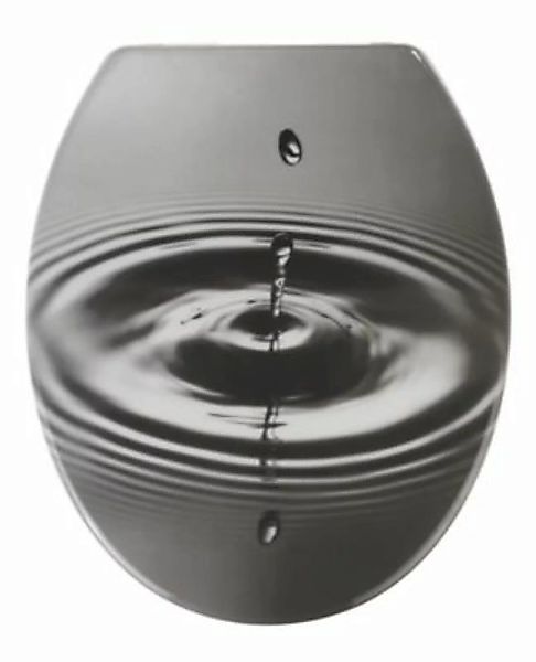 WENKO WC-Sitz Waterdrop Grau, aus antibakteriellem Duroplast, Absenkautomat günstig online kaufen
