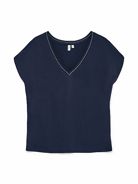 Vero Moda Kurzarmshirt "VMBATILA C/S V-NECK T-SHIRT JRS BTQ GA" günstig online kaufen