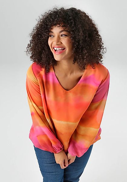 Aniston PLUS Schlupfbluse, tiefer V-Ausschnitt - NEUE KOLLEKTION günstig online kaufen