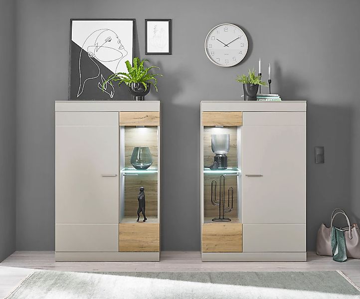 INOSIGN Wohnwand "SCARA" 2 Stk. tlg. trendige Farbe mit Applikation Zinneic günstig online kaufen
