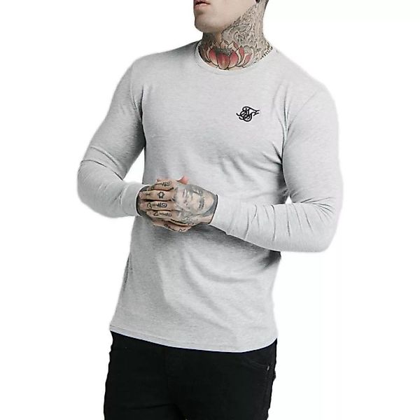 Siksilk Straighhem Gym Langarm-t-shirt S Grey Marl günstig online kaufen