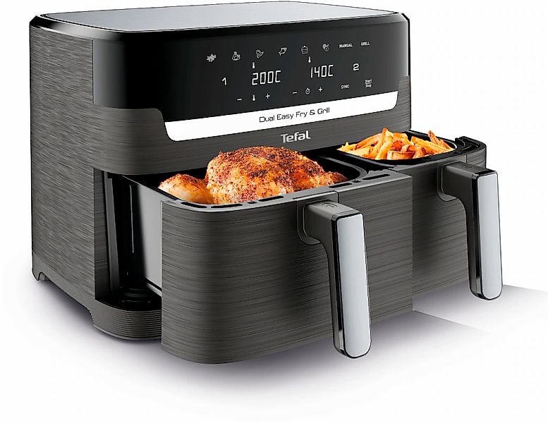 Tefal Heißluftfritteuse "EY905B Dual Easy Fry & Grill" 2700 W Doppelkammer, günstig online kaufen