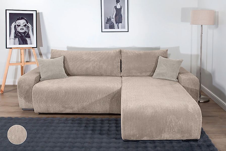 COLLECTION AB Ecksofa "Pia, L-Form, Breite 237 cm, mit Schlaffunktion" günstig online kaufen