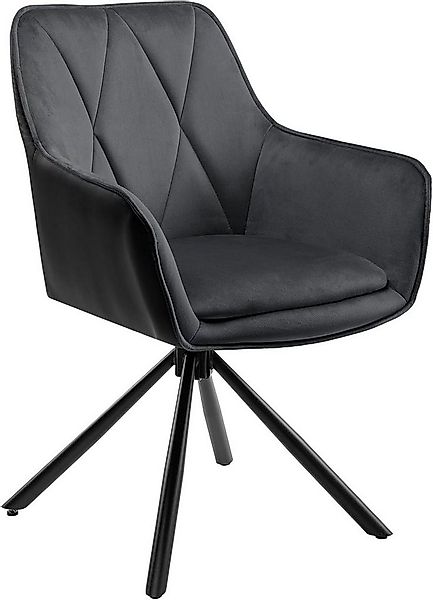 EUGAD 4-Fußstuhl (1 St), Esszimmerstuhl drehbar, mit Armlehnen Rückenlehne günstig online kaufen