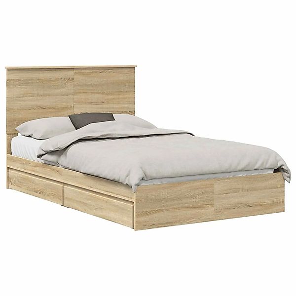 vidaXL Stauraumbett Sonoma-Eiche 120 x 190 cm Holzwerkstoff 3411231 günstig online kaufen