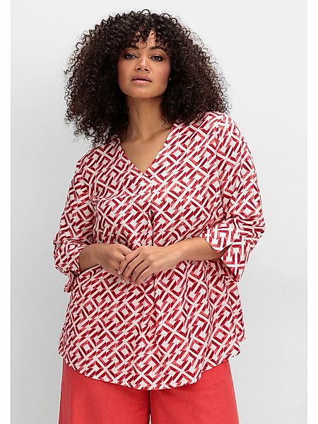 Sheego Tunika "Große Größen", mit Faltendetails und Grafikprint günstig online kaufen
