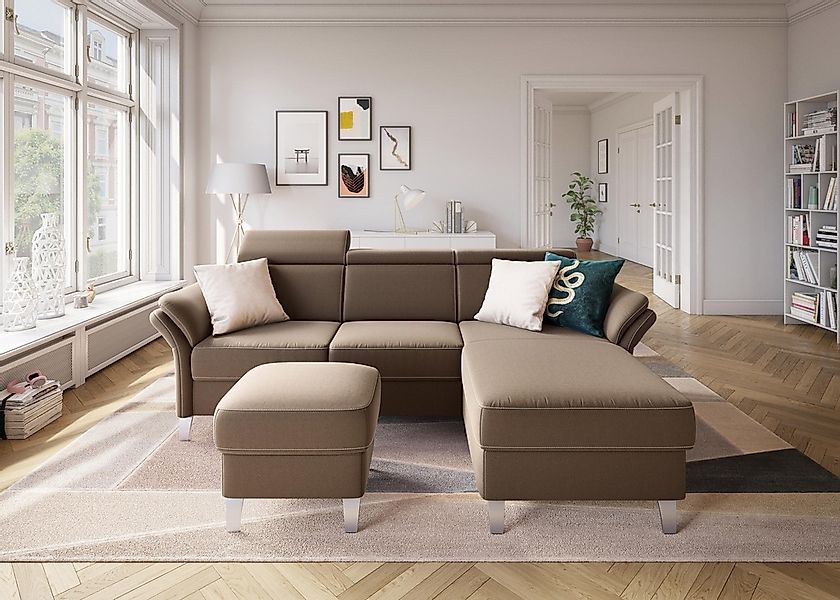 sit&more Ecksofa "Vincenzo L-Form" inklusive Kopfteilverstellung, wahlweise günstig online kaufen