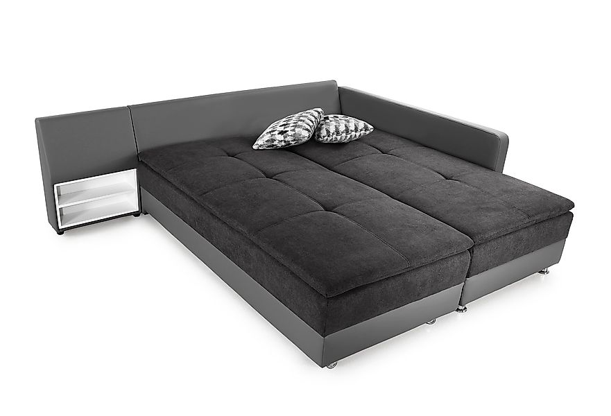 luma-home Ecksofa 15105, Dauerschläfer-Doppelbett B306/T223/H95 cm, günstig online kaufen
