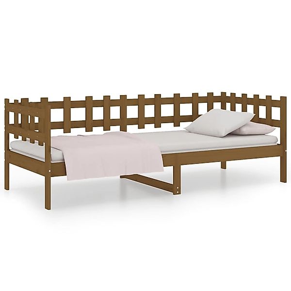 vidaXL Bettgestell, Tagesbett Honigbraun 80x200 cm Massivholz Kiefer günstig online kaufen