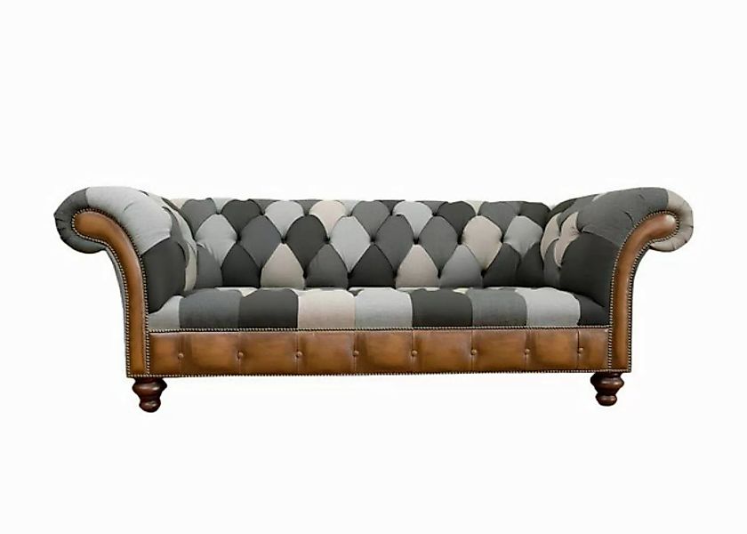 Xlmoebel Sofa Mehrfarbige 3-Sitzer Chesterfield Sofagarnitur mit Stoffbezug günstig online kaufen