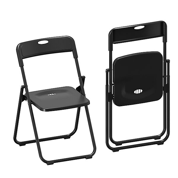 HOMCOM 6er-Set Klappstühle aus Kunststoff, Stahlgestell, Esszimmerstühle mi günstig online kaufen
