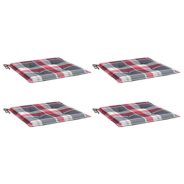 vidaXL Gartenstuhl-Kissen 4Stk Rot Karomuster 50x50x4cm Oxford-Gewebe 31406 günstig online kaufen
