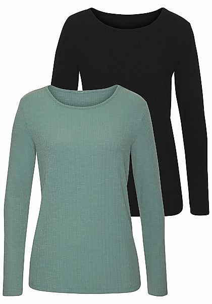 Vivance Langarmshirt "mit modischer Rippstruktur", aus weichfließender Qual günstig online kaufen