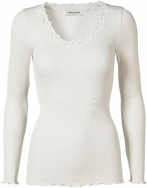 rosemunde Langarmshirt "Babette Silk Blouse", Rundhalsausschnitt mit Spitze günstig online kaufen