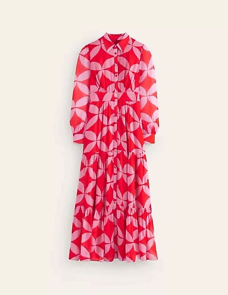 Maxi-Hemdblusenkleid für besondere Anlässe Damen Boden, Flammenrot, Diamond günstig online kaufen