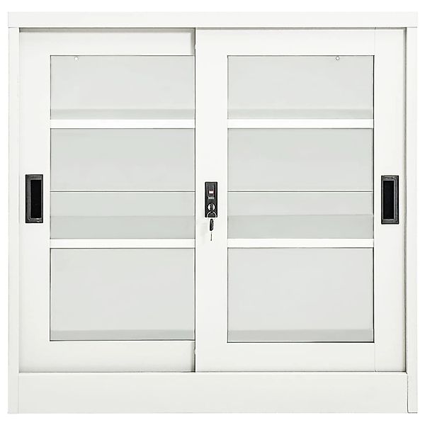 vidaXL Schrank mit Schiebetür Weiß 90x40x90 cm Stahl günstig online kaufen