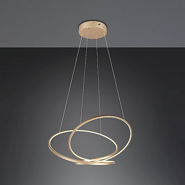 LED-Hängeleuchte Darvin Länge 84 cm, goldfarben, Metall, CCT günstig online kaufen