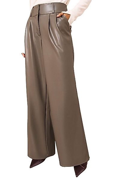 Friends Like These Lederhose Friends Like These Faltenhose mit weitem Bein günstig online kaufen