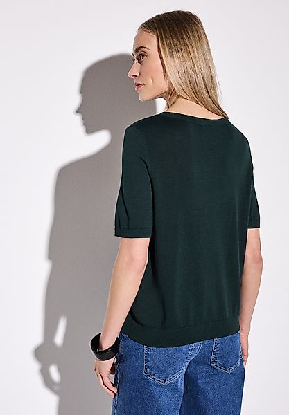 STREET ONE Kurzarmpullover, mit Rippbündchen günstig online kaufen