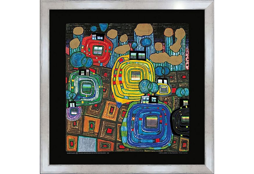 artissimo Bild mit Rahmen gerahmter Kunstdruck 53x53 cm / modernes Wandbild günstig online kaufen