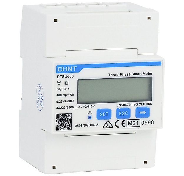 CHINT Wechselstromzähler Chint G DTSU666 3×230/400V 5(80)A RS485 4PMID 3132 günstig online kaufen