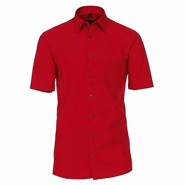 CASAMODA Kurzarmhemd Übergrößen bügelfreies Business Kurzarmhemd rot CasaMo günstig online kaufen